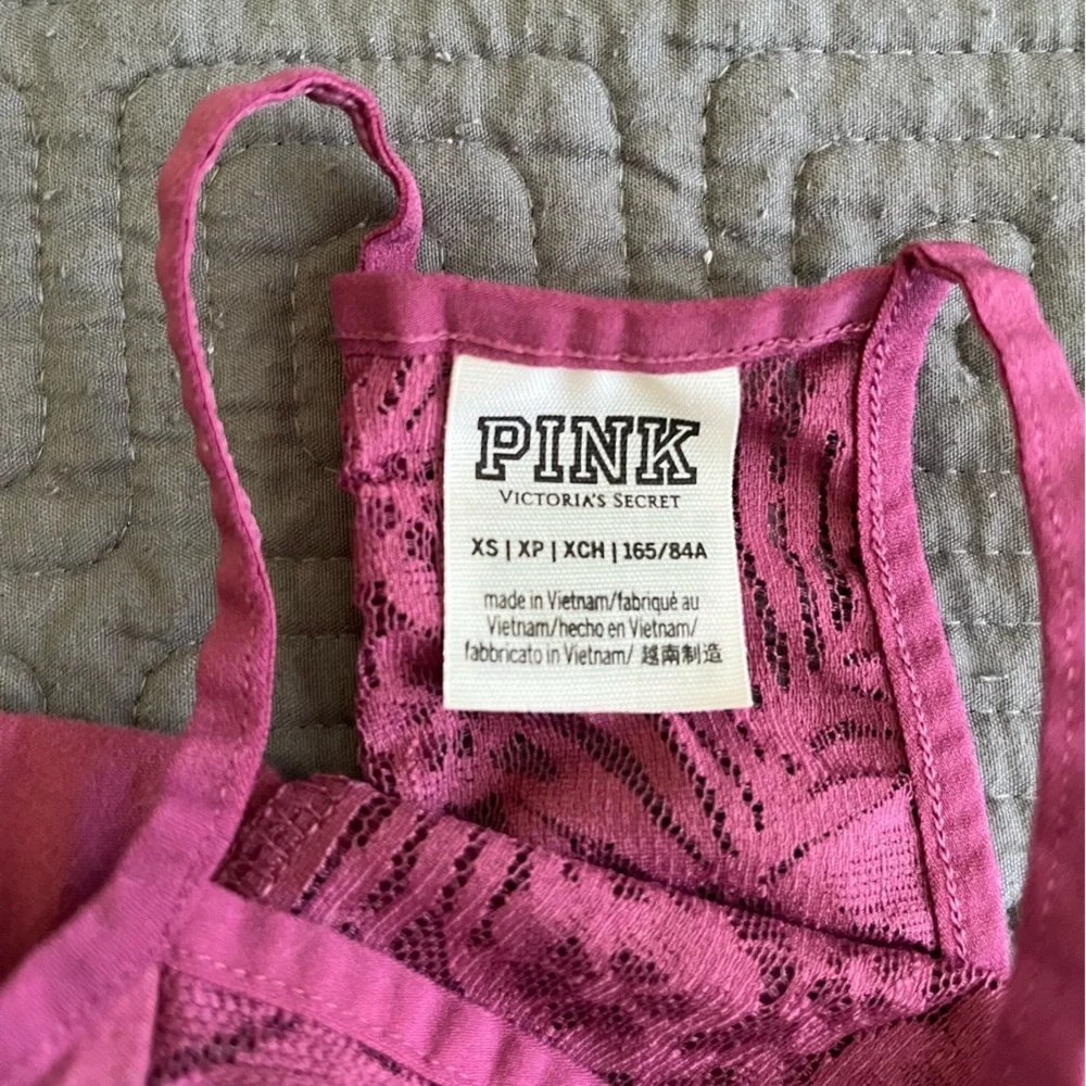 PINK Victoria's Secret Bodysuit in Rose with Lace Detail - Picture 3 of 3